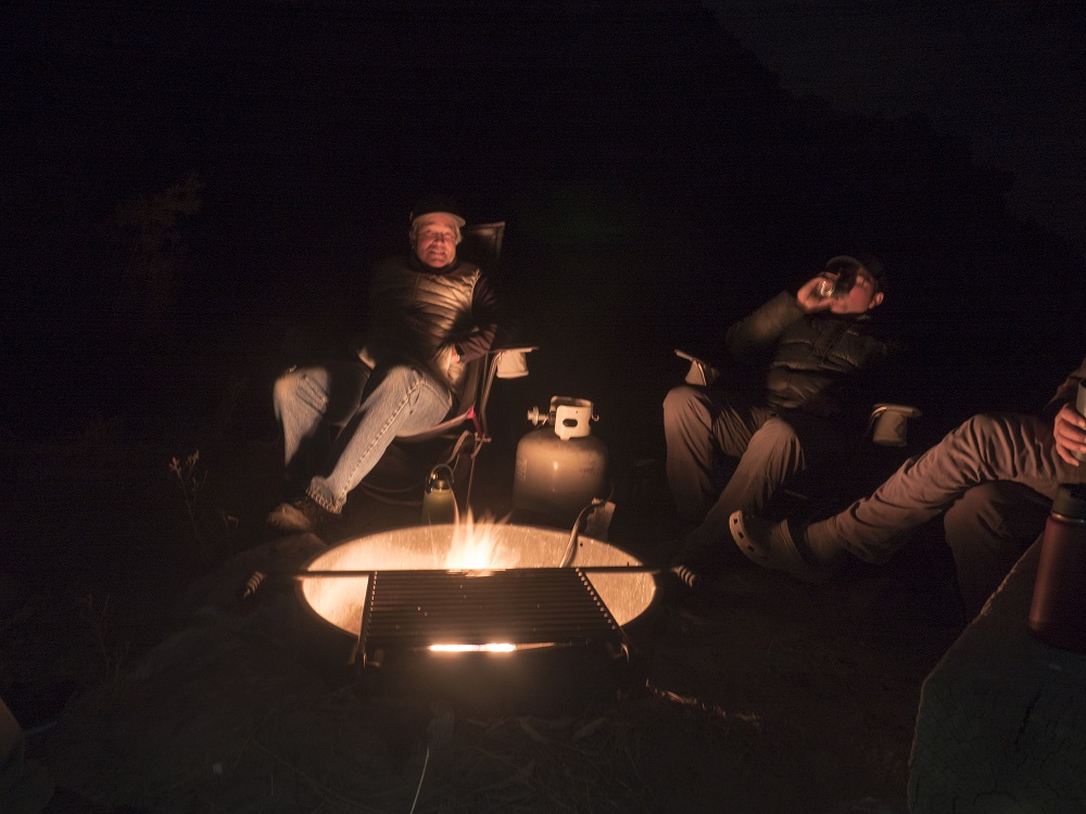 Bill Killebrew and his son Hugh reflect on a great day of fishing and floating the B Section of the Green River.