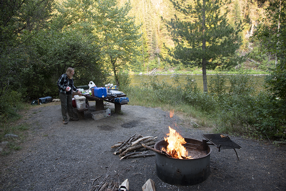 A perfect creekside camp at Kelly Forks, in the Clearwater National Forest