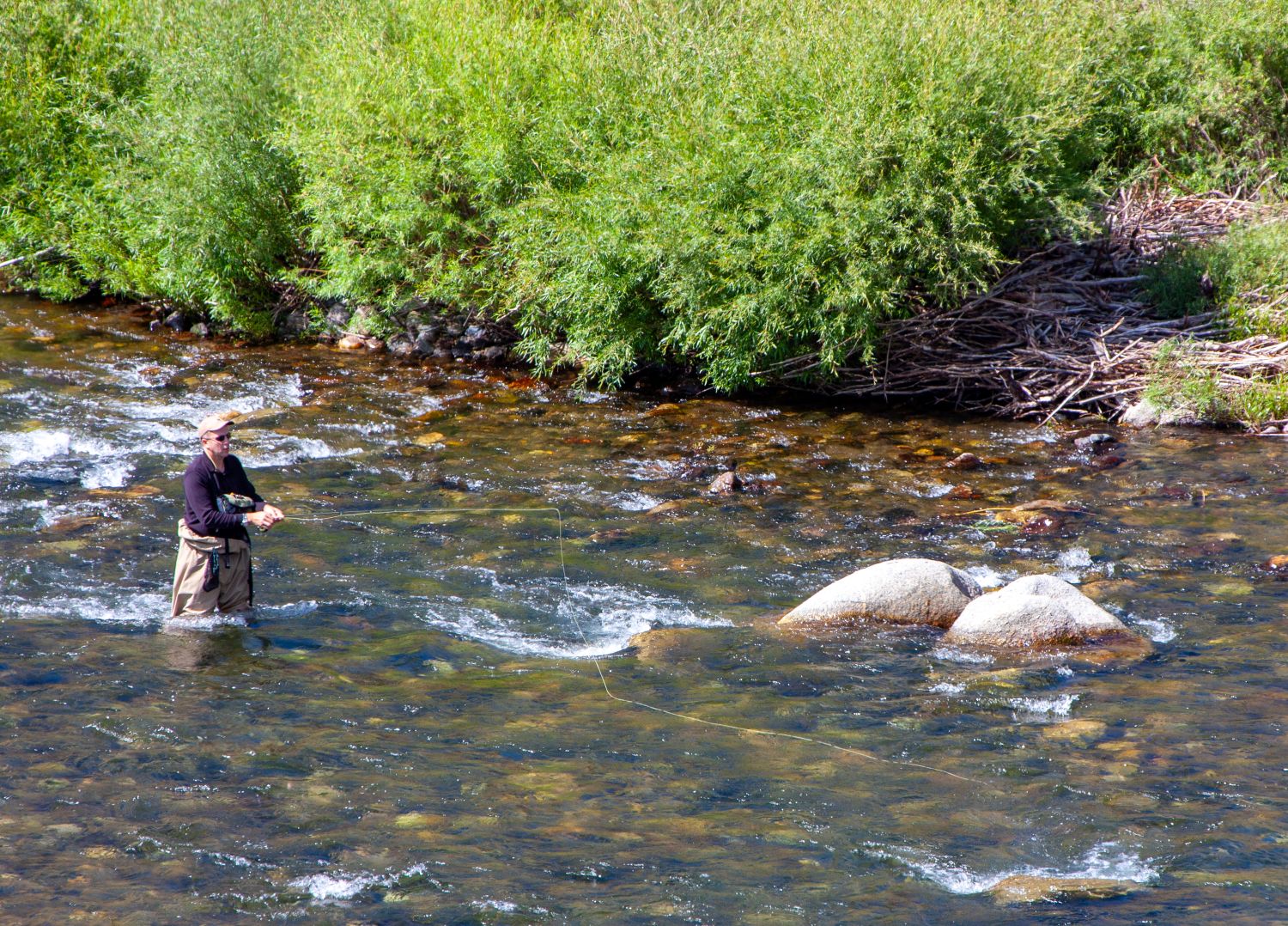 Fly fishing in a trout stream. Photo by John Shewey